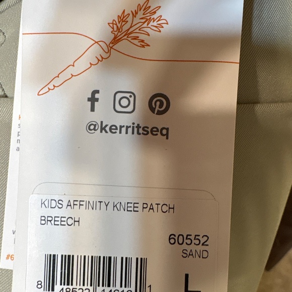 Kerrits Activewear Kids Affinity™ Ice Fil® Knee Patch Breech Size LSAND / L - Picture 7 of 7